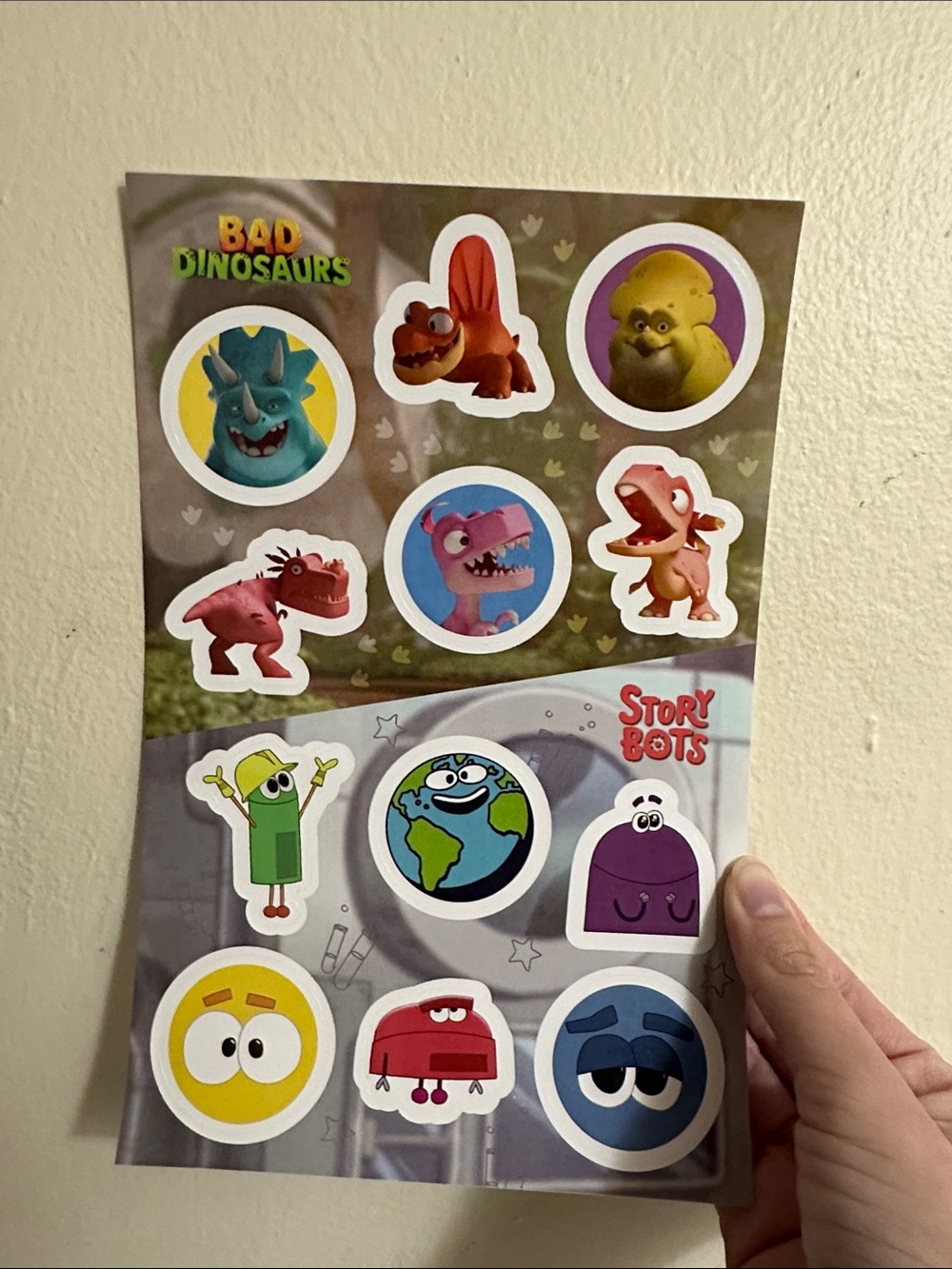 Bad Dinosaurs & StoryBots Sticker Sheet - Colorful Kids Toy Stickers